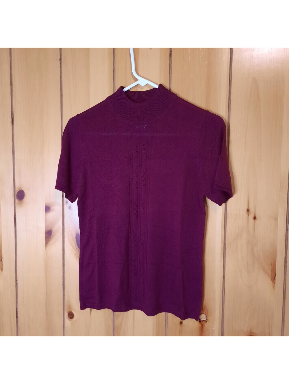 Field Manor Sweater Women's Small Ribbed Burgundy Silk Blend Business Profession